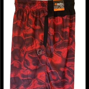 And 1 Basketball Shorts Red/Grey/Black 34 Waist 11” Inseam NWT